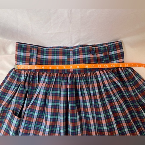 Vintage Benetton High Waist Plaid Wrap Full Skirt Made in Italy Size Medium - Picture 12 of 15